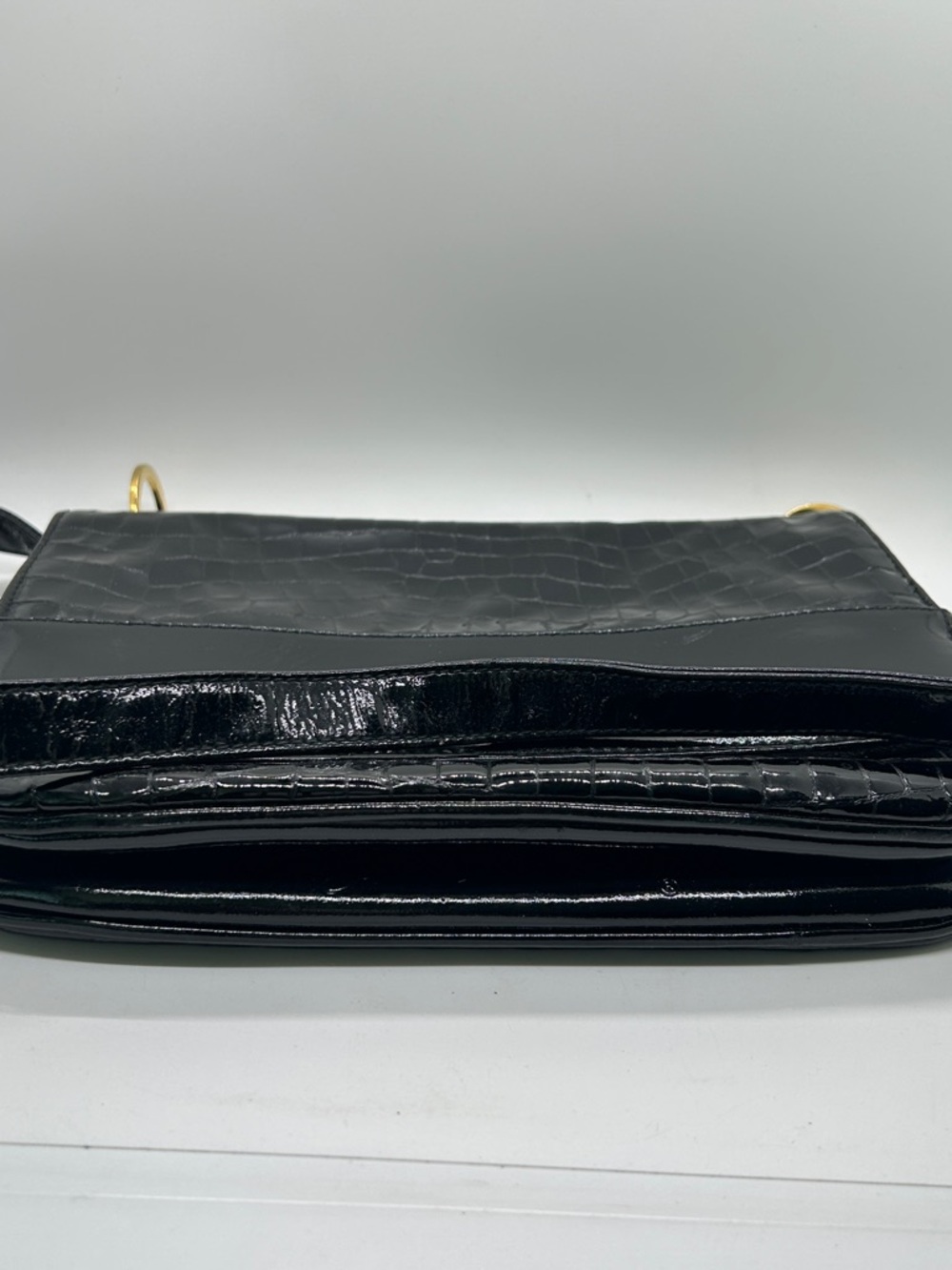 Paloma Picasso Vintage Black Snakeskin Print Leather Crossbody Bag Purse 🌺🌺 - Picture 5 of 14